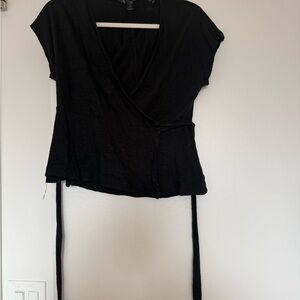 Banana Republic Black Wrap Blouse